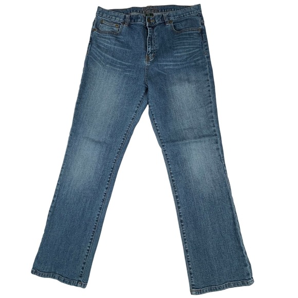 Ralph Lauren Jeans Women's 14 Classic Straight High Rise Denim Whiskering Detail - Picture 2 of 14